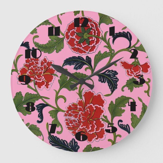 Chinese Flowers Wall Clock (Front)