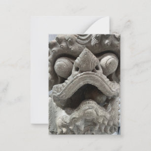 Chinese Foo Dog Dragon Granite Rock Sculpture Card