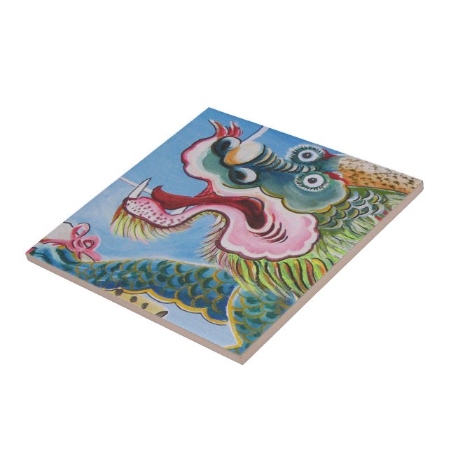 Chinese Foo Dog / Lion Guardian Mural Ceramic Tile (Side)