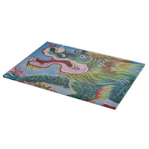 Chinese Foo Dog / Lion Guardian Mural Cutting Board