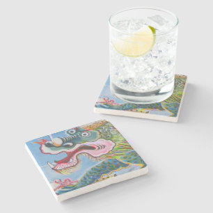 Chinese Foo Dog / Lion Guardian Mural Stone Coaster