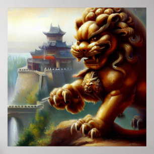 Chinese Foo Lion (12)  Poster