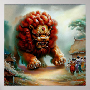 Chinese Foo Lion (34)  Poster