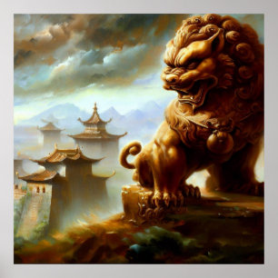 Chinese Foo Lion (9)  Poster