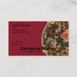 Chinese Food Business Card on Red