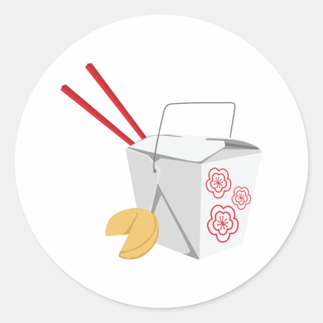 Chinese Food Container Classic Round Sticker (Front)