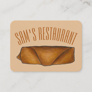 Chinese Food Egg Roll Eggroll Restaurant Chef Cook Business Card
