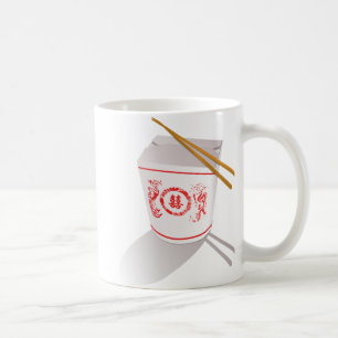 Chinese food take out box chopsticks graphic coffee mug