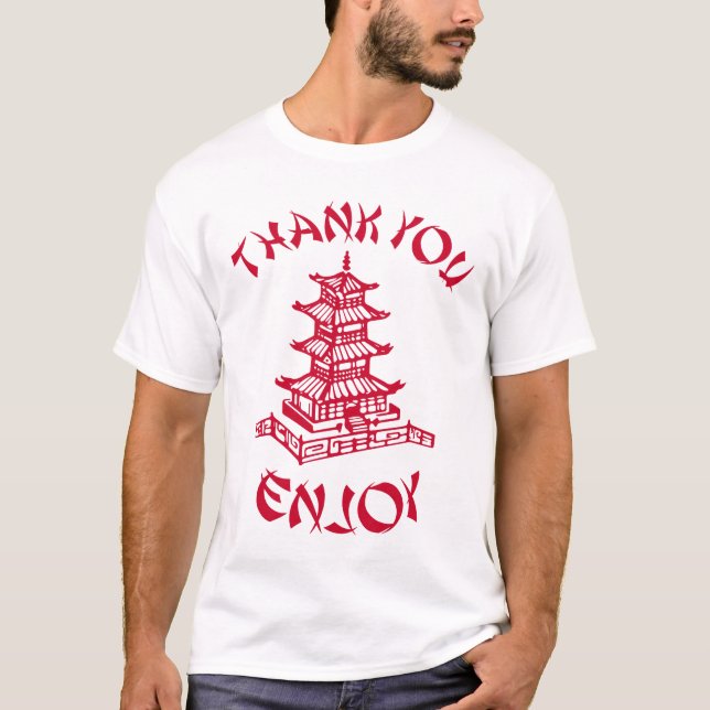 Chinese Food Thank You Enjoy T-Shirt (Front)