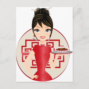 Chinese girl postcard
