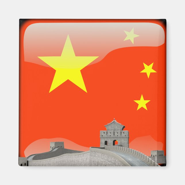 Chinese glossy flag magnet (Front)