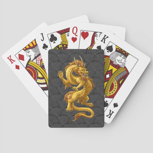 Chinese Gold Dragon Playing Cards (Back)
