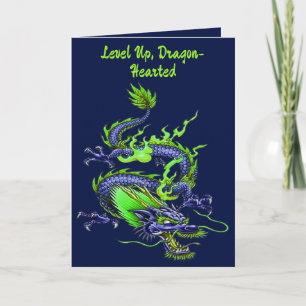 Chinese Green And Blue Spring Dragon Mythical Crea Card