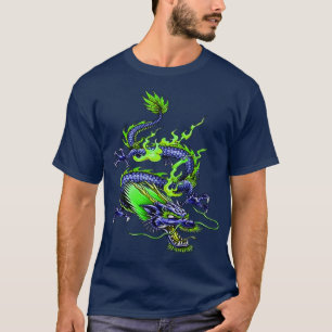 Chinese Green And Blue Spring Dragon Mythical Crea T-Shirt