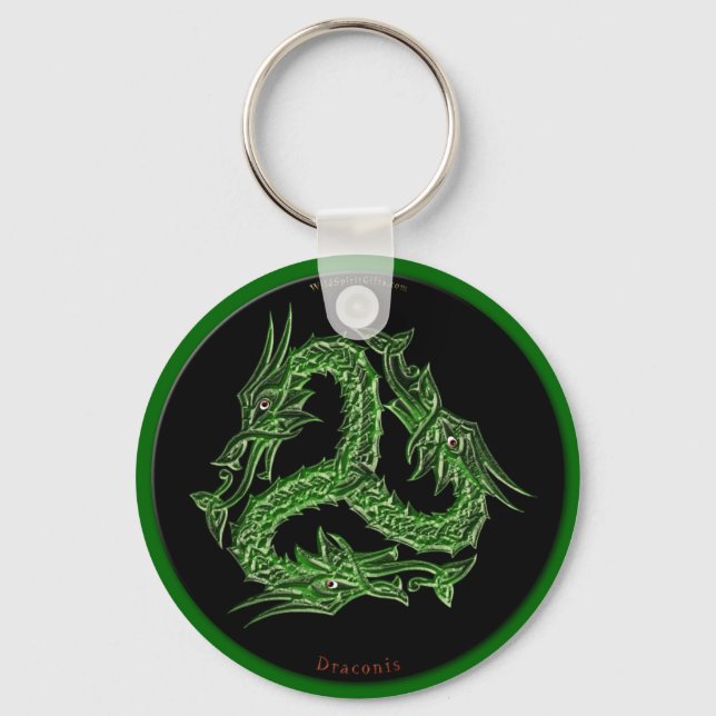 CHINESE GREEN DRAGON Design Key Ring (Front)