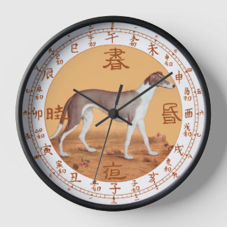 Chinese Greyhound (竹蔭西猊狗圖) Giuseppe Castiglione ~ Clock
