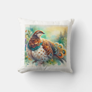Chinese Grouse 260824AREF122 - Watercolor Cushion