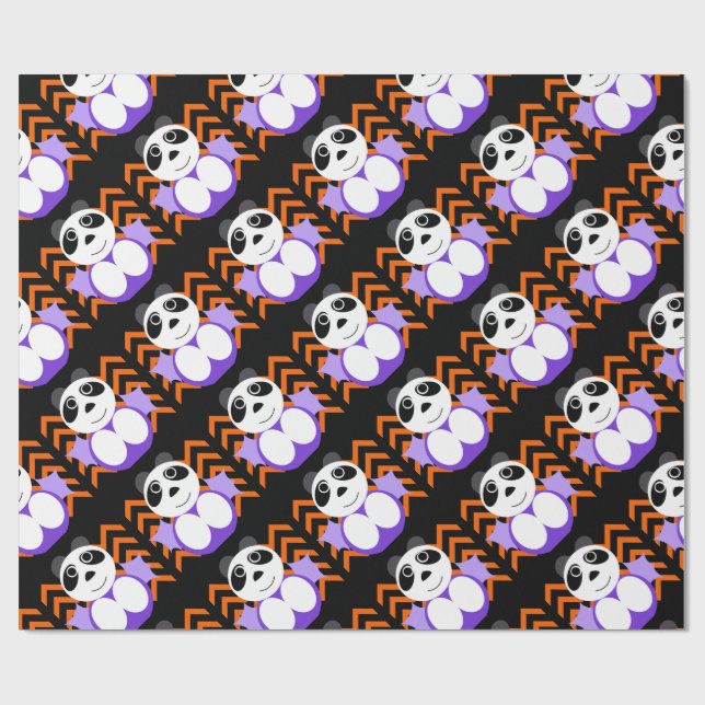 Chinese halloween panda wrapping paper (Flat)