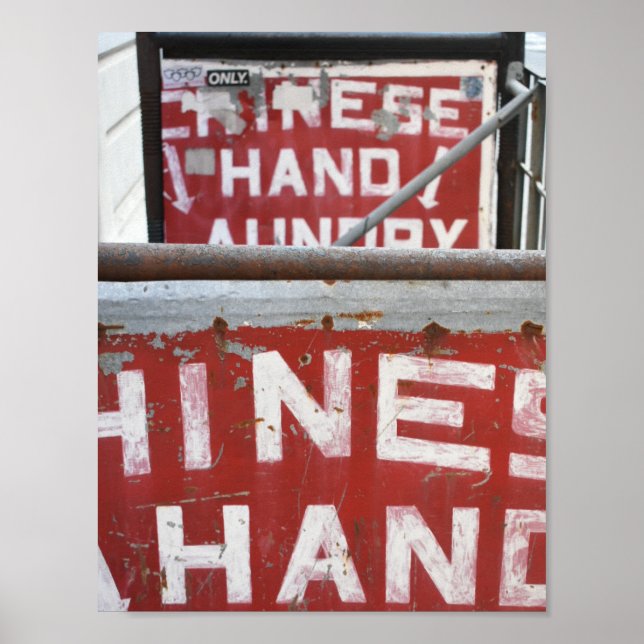 Chinese Hand Laundry NYC Photography Laundromat Poster (Front)