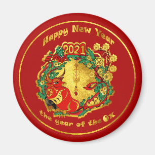 Chinese Happy New Year of The Ox Magnet
