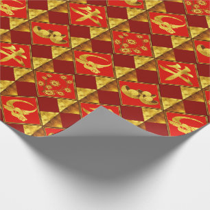 Chinese Happy New Year of The Ox Pattern Wrapping Paper