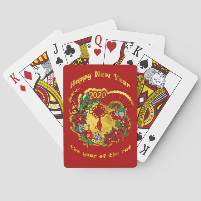 Chinese Happy New Year of The Rat Playing Cards (Back)