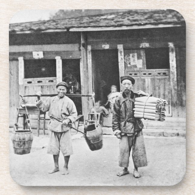 Chinese Hawkers, c.1870 (b/w photo) Coaster (Front)
