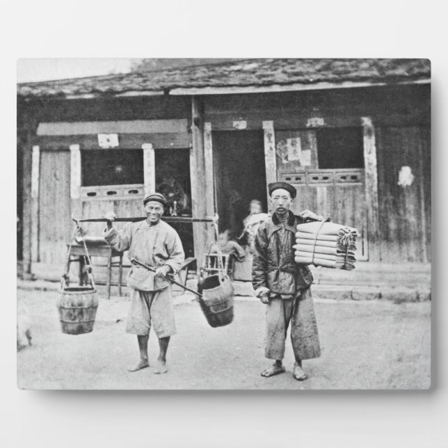 Chinese Hawkers, c.1870 (b/w photo) Plaque (Front)