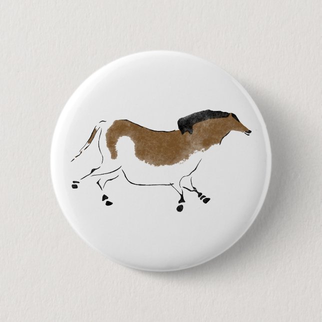 Chinese Horse 6 Cm Round Badge (Front)