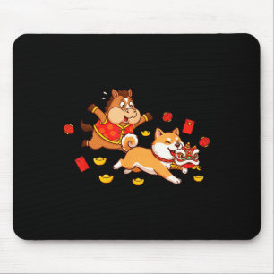 Chinese Horse Akita Funny Kids Mens Womens Happy N Mouse Pad