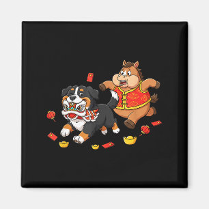 Chinese Horse Bernese Mountain Mens Womens Happy N Magnet