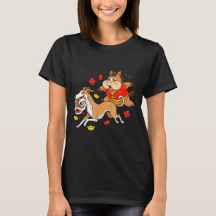 Chinese Horse Borzoi Funny Kids Mens Womens Happy T-Shirt