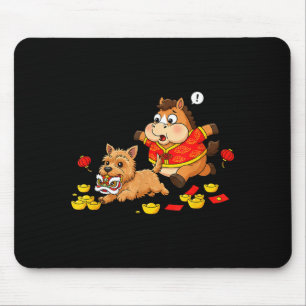 Chinese Horse Cairn Terrier Kids Mens Womens Happy Mouse Pad