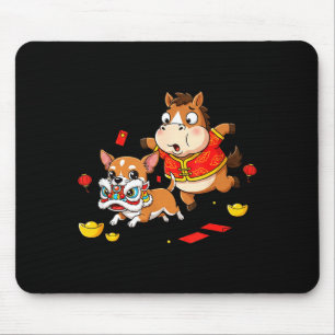 Chinese Horse Chihuahua Funny Kid Mens Womens Happ Mouse Pad