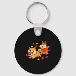 Chinese Horse Chow Chow Dog Kids Mens Womens Happy Key Ring