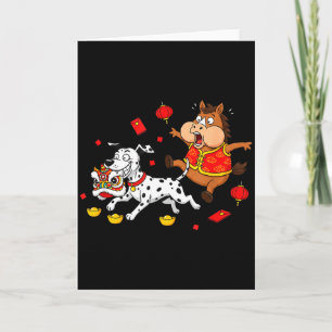 Chinese Horse Dalmatian Funny Mens Womens Happy Ne Card