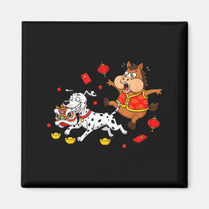 Chinese Horse Dalmatian Funny Mens Womens Happy Ne Magnet