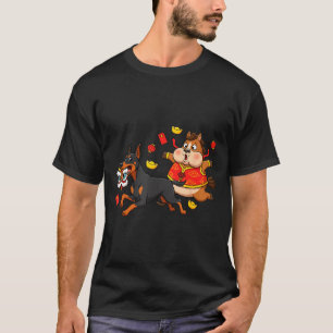 Chinese Horse Doberman Pinscher Mens Womens Happy  T-Shirt