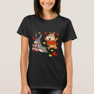 Chinese Horse Donkey Funny Kids Mens Womens Happy T-Shirt