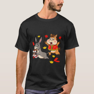 Chinese Horse Donkey Funny Kids Mens Womens Happy T-Shirt