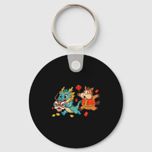 Chinese Horse Dragon Funny Kids Mens Womens Happy  Key Ring