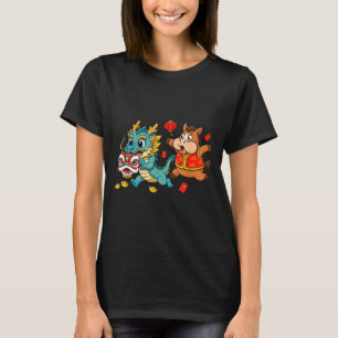 Chinese Horse Dragon Funny Kids Mens Womens Happy T-Shirt