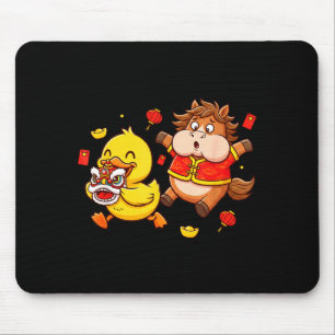 Chinese Horse Duck Funny Kids Mens Womens Happy Ne Mouse Pad