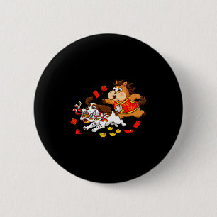 Chinese Horse English Springer Spaniel Funny Happy 6 Cm Round Badge