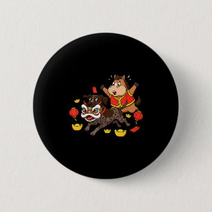 Chinese Horse German Shorthaired Pointer Dog Happy 6 Cm Round Badge