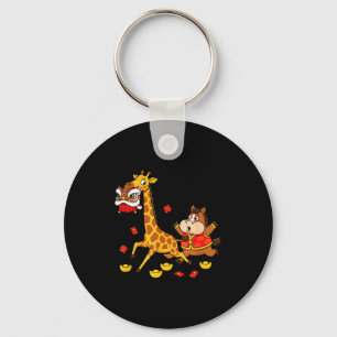 Chinese Horse Giraffe Funny Kids Mens Womens Happy Key Ring