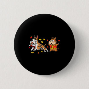 Chinese Horse Great Dane Kids Mens Womens Happy Ne 6 Cm Round Badge