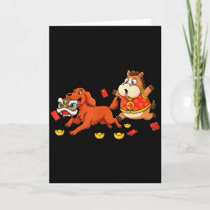 Chinese Horse Irish Setter Kids Mens Womens Happy Card