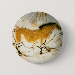 Chinese Horse,Lascaux Prehistoric Cave Paintings 6 Cm Round Badge