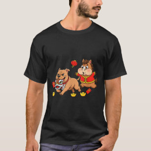 Chinese Horse Pitbull Funny Kids Mens Womens Happy T-Shirt